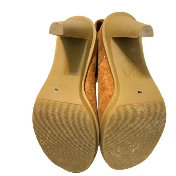Michael Kors Womens Stiletto Heeled Tan Lace Up Suede Ankle Booties - Size 7M - Picture 8 of 12
